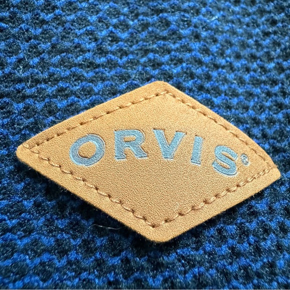 Orvis Lined Quarter Zip Pull Over Blue / Navy Knit XL - Picture 11 of 13